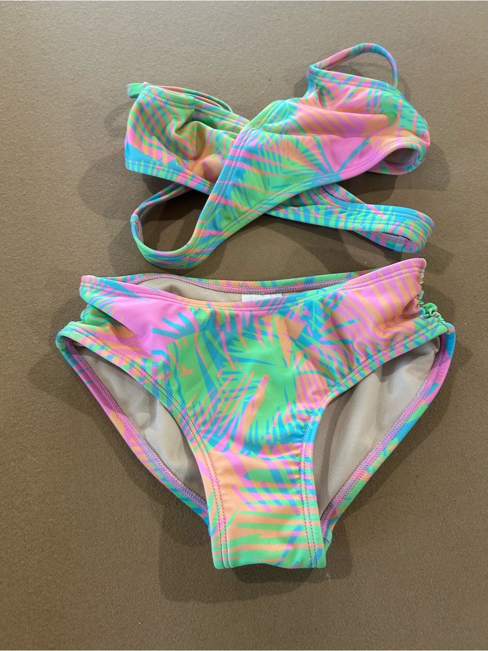 art class Neon Palm Print Bikini - Pink & Mint